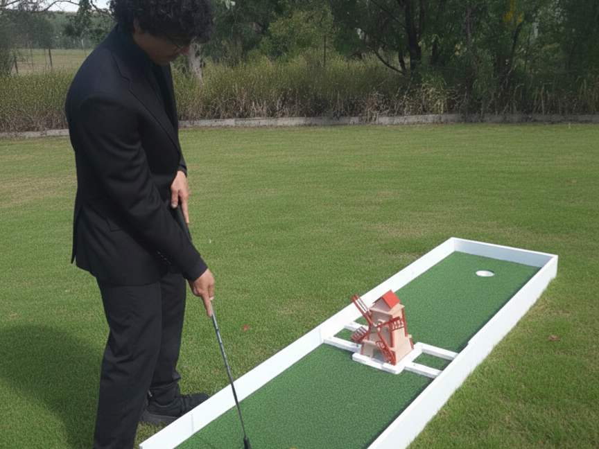 Guest using windmill hole.